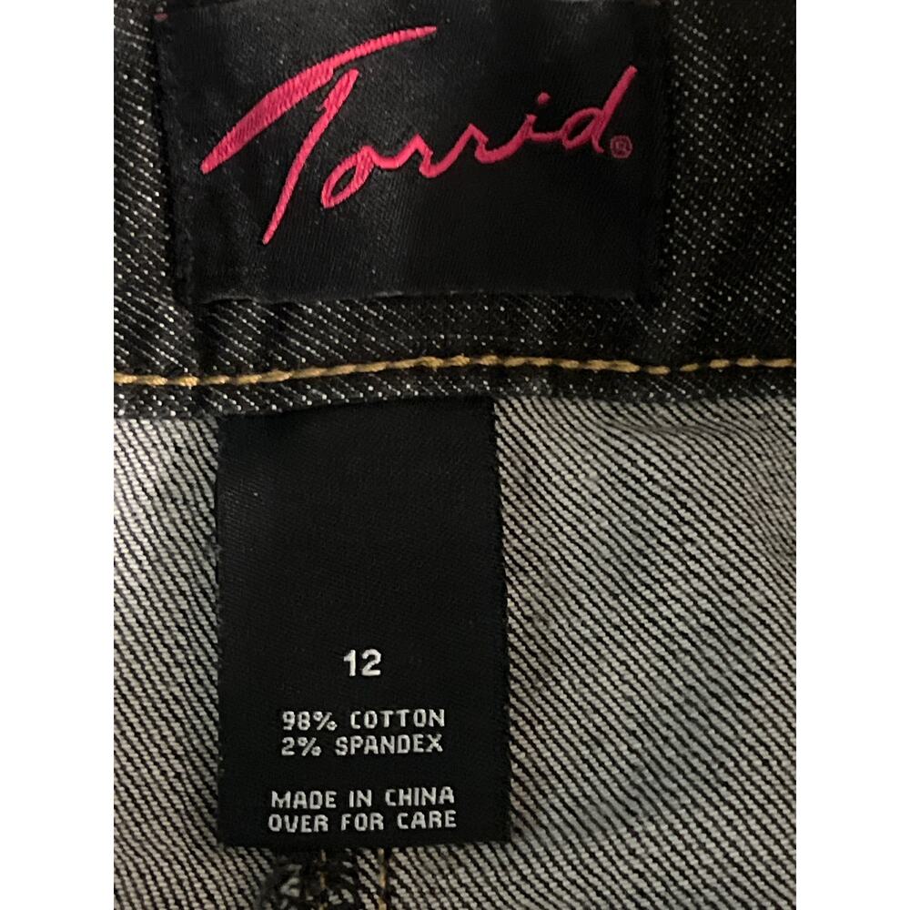 Torrid gray/dark blue Jean Skirt 12 98% cotton NWOT - Picture 4 of 14